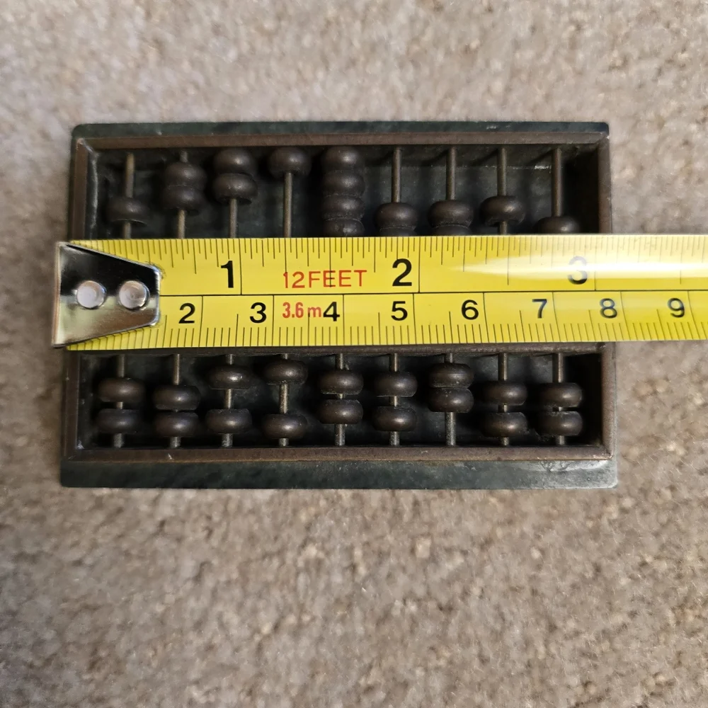 Mini Small BRASS Metal Working ABACUS Palm Sized Desk Display Marble